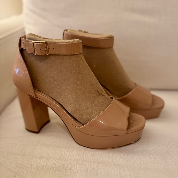 ASOS Heidi Heeled Sandals Heels | Size: 9.5 | Color: Nude Patent Pink - Picture 1 of 12